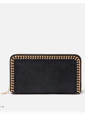 STELLA MCCARTNEY Falabella continental Wallet Black & Gold Women’s Like New